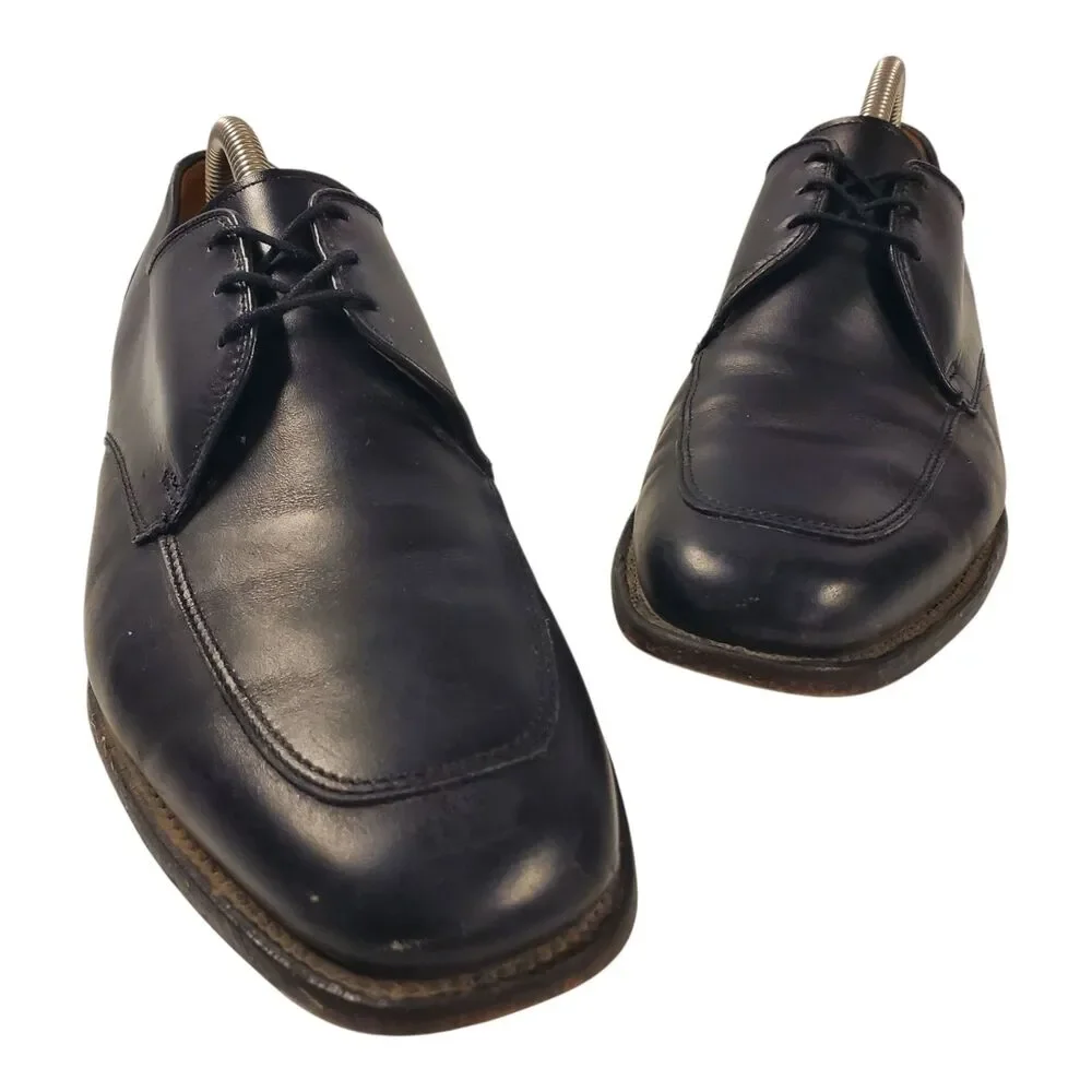 ALLEN EDMONDS Shoes BURTON Mens Size 9.5 D Black Leather Oxford Square Toe 1102